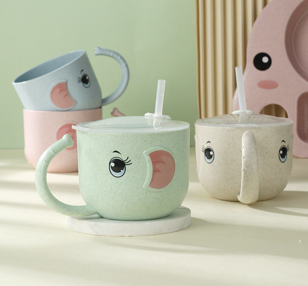 Silicone Straw Baby Feeding Bottle and Kid's Mug