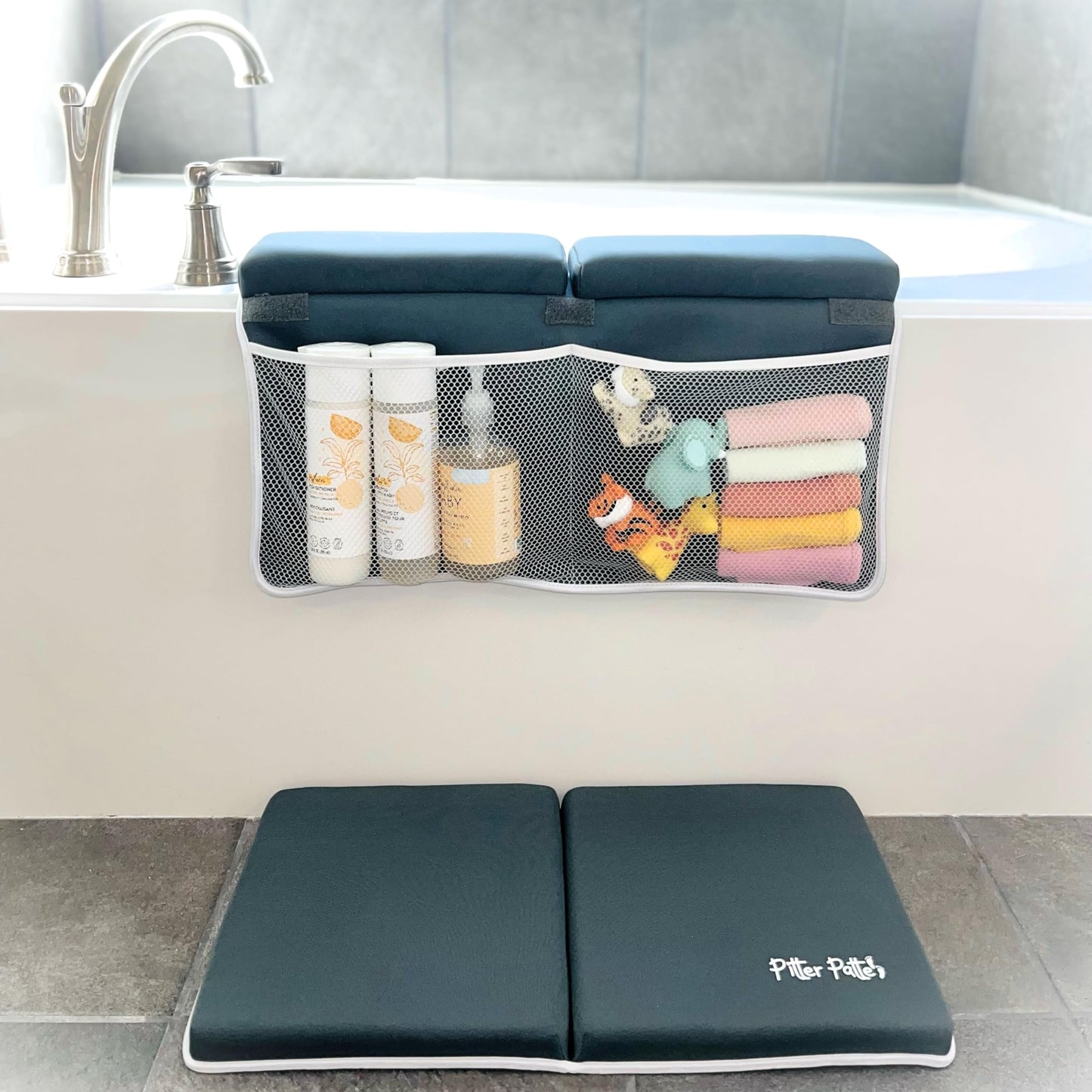 Comfy Bath Kneeler & Elbow Pad Set | Neoprene Cushion with Toy Pockets